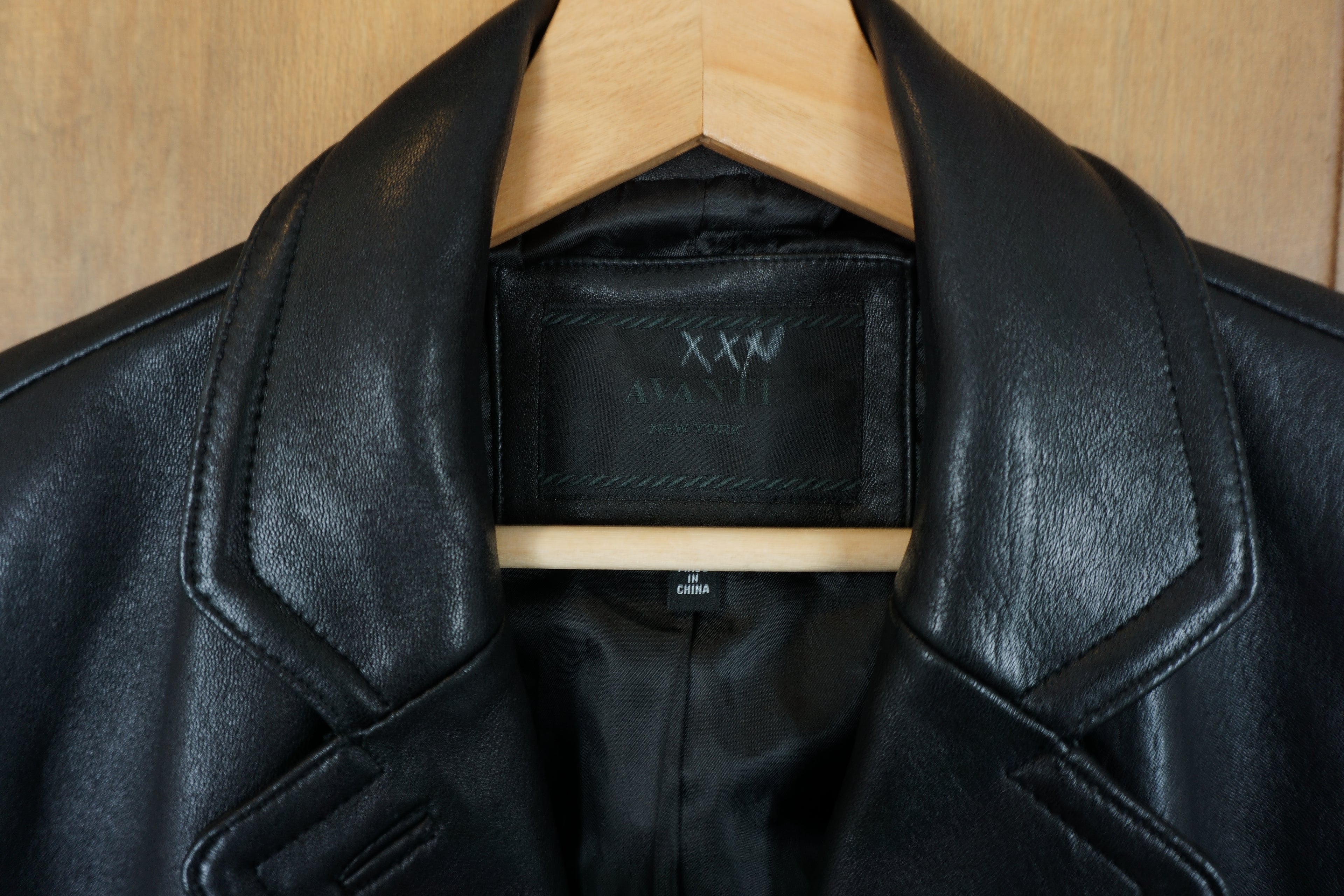 AVANTI Black Leather Button up Jacket