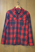 Patagonia Workwear Men's Flannel Button Down Shirt in Red and Black Buffalo Plaid, front view