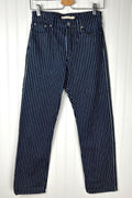 Levi's Wedgie Straight Leg Jeans in Dark Blue with Thin White Stripes