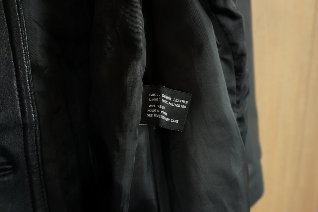 AVANTI Black Leather Button up Jacket