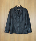 AVANTI Black Leather Button up Jacket
